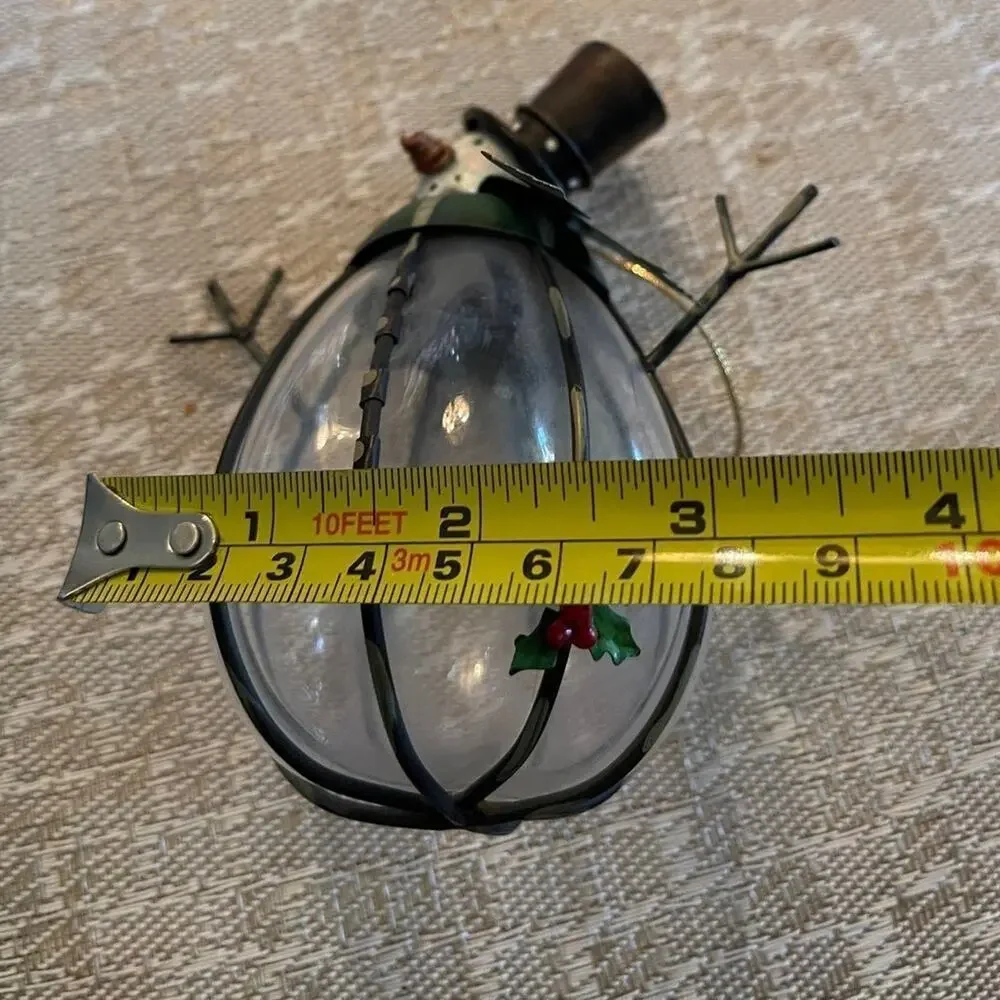 Christmas ornament snowman glass